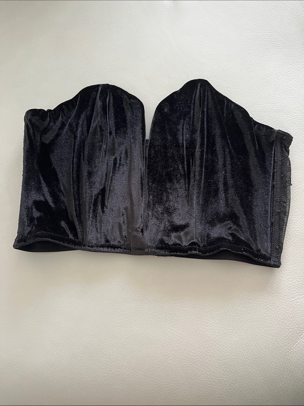 Victoria's Secret Black Strapless Velvet Bustier Bra